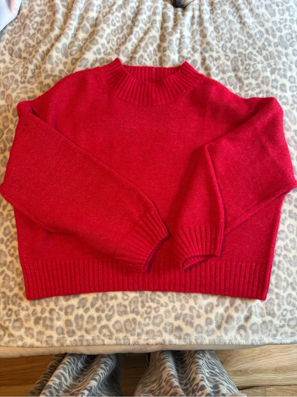 American Eagle Outfitters Red Crewneck Sweater - Classic Knit